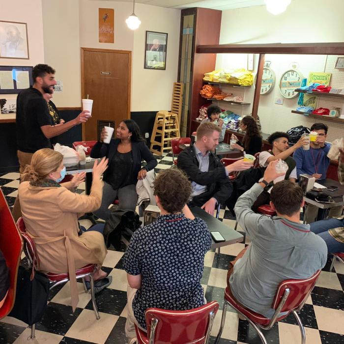 Scholars at Clinton's Soda Fountain